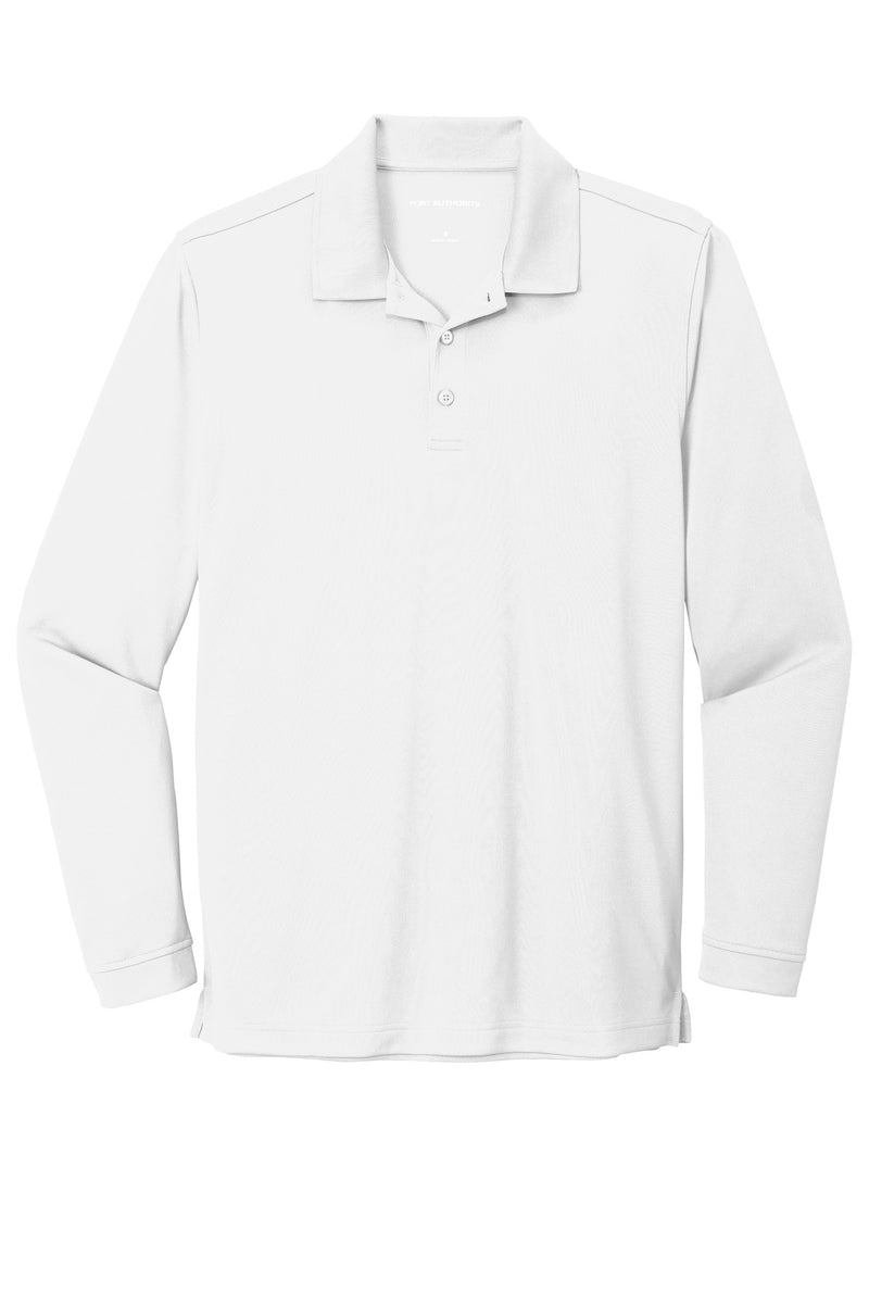 Port Authority  Dry Zone  UV Micro-Mesh Long Sleeve Polo - White