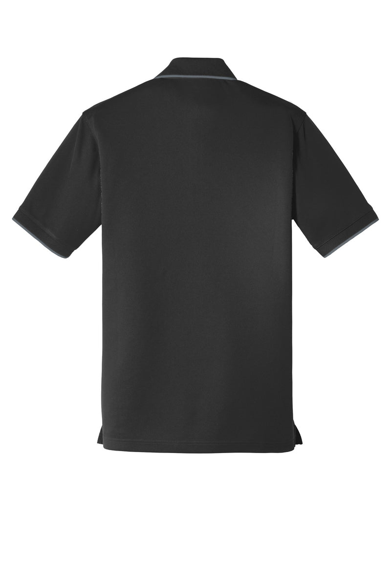 Port Authority Dry Zone UV Micro-Mesh Tipped Polo - Deep Black/ Graphite