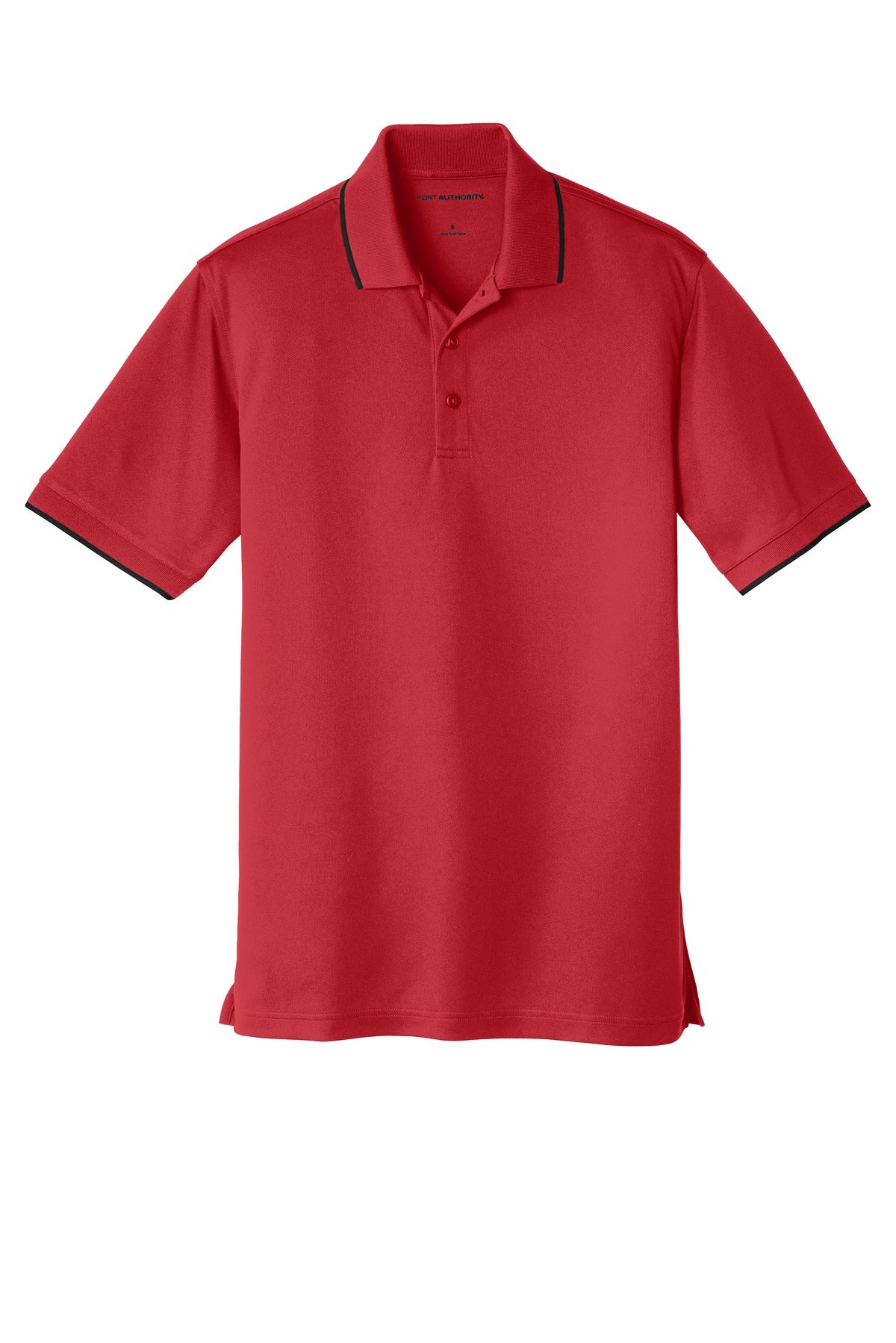 Port Authority Dry Zone UV Micro-Mesh Tipped Polo - Rich Red/ Deep Black