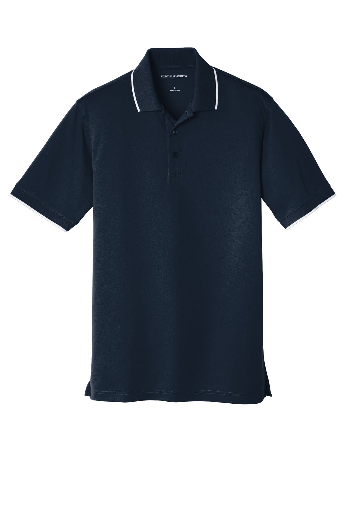 Port Authority Dry Zone UV Micro-Mesh Tipped Polo - River Blue Navy/ White