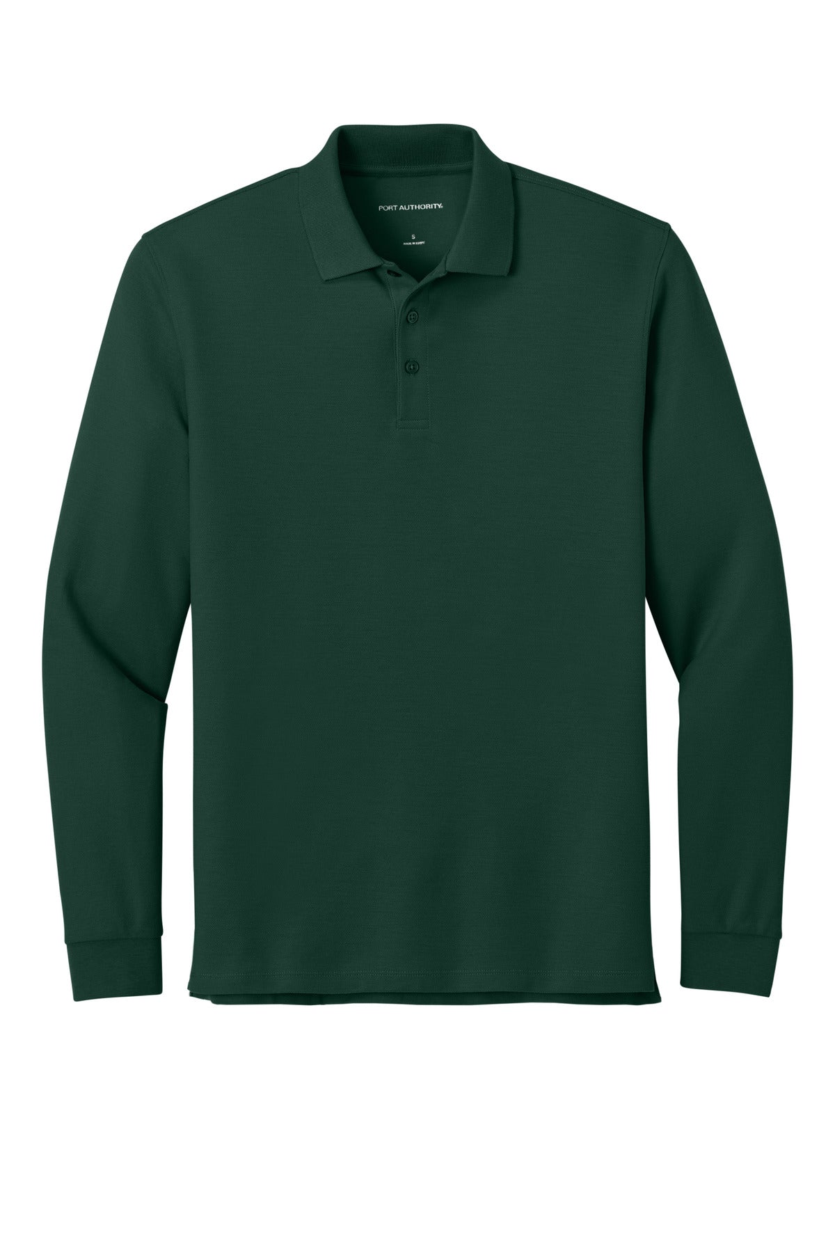Port Authority Wearever Signature Pique Long Sleeve Polo - Dark Green