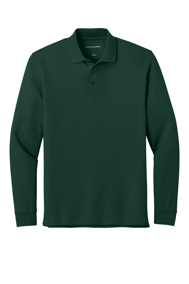 Port Authority Wearever Signature Pique Long Sleeve Polo - Dark Green