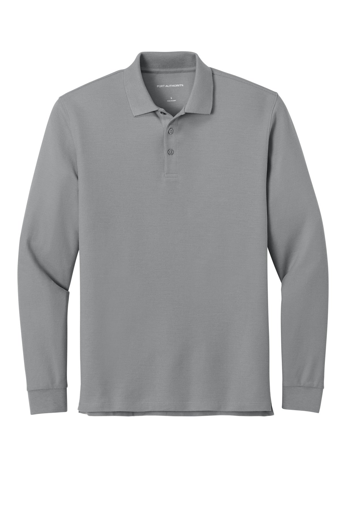 Port Authority Wearever Signature Pique Long Sleeve Polo - Gusty Grey
