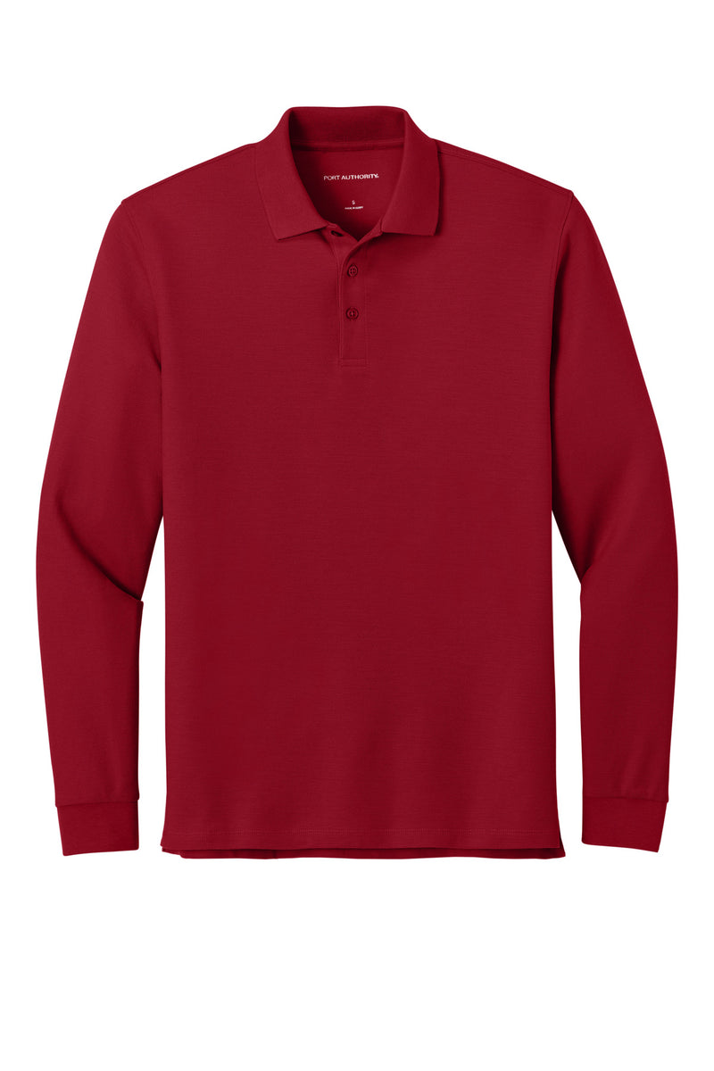 Port Authority Wearever Signature Pique Long Sleeve Polo - Rich Red
