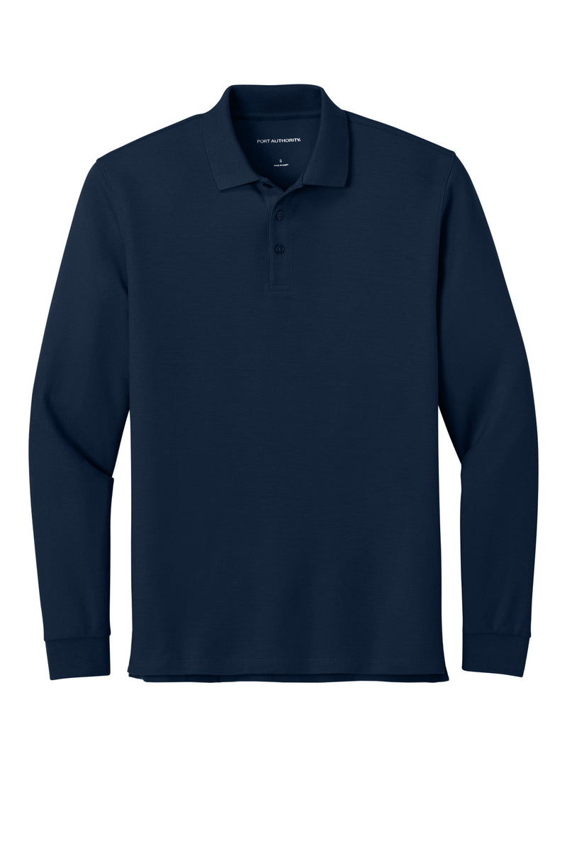 Port Authority Wearever Signature Pique Long Sleeve Polo - River Blue Navy