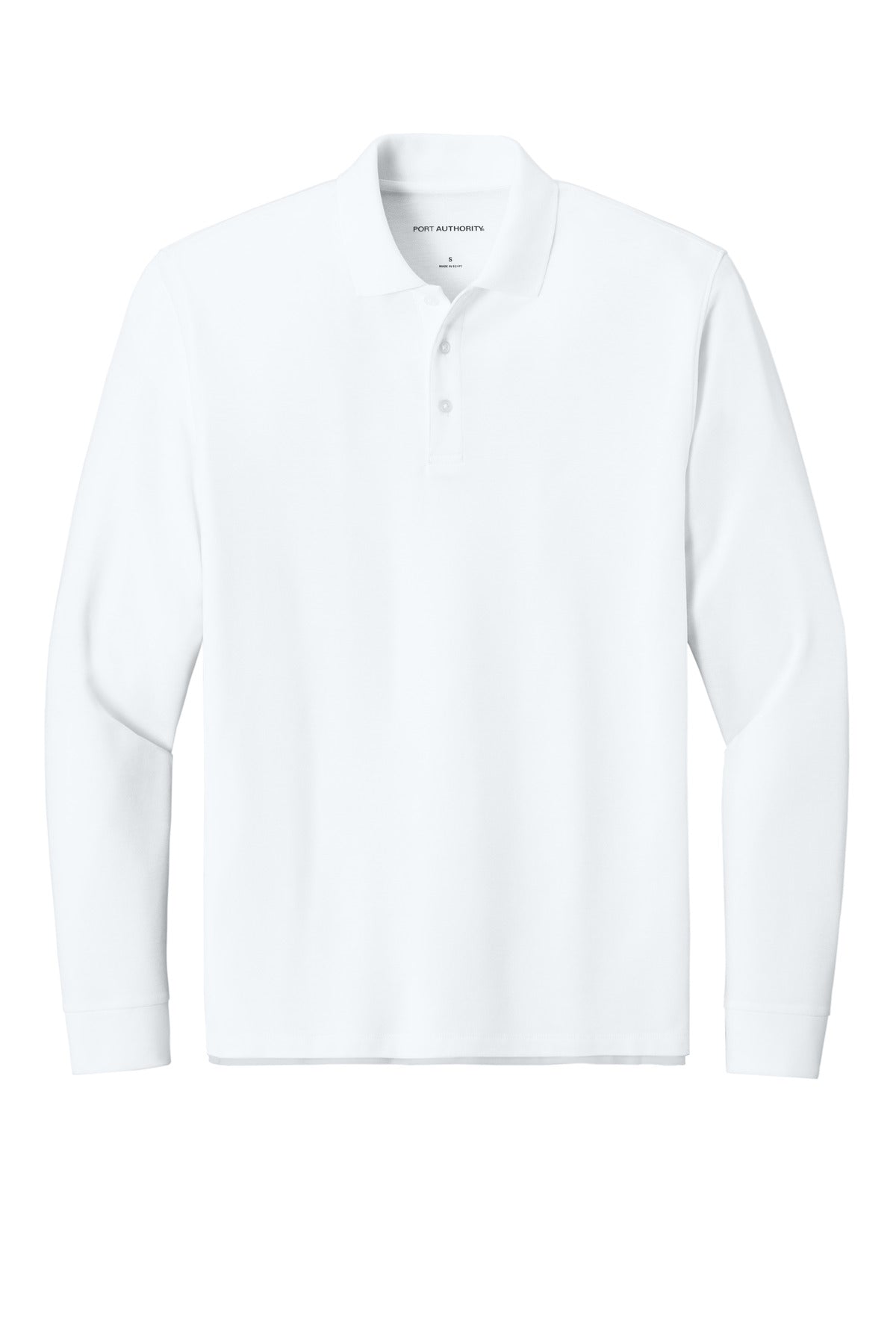 Port Authority Wearever Signature Pique Long Sleeve Polo - White