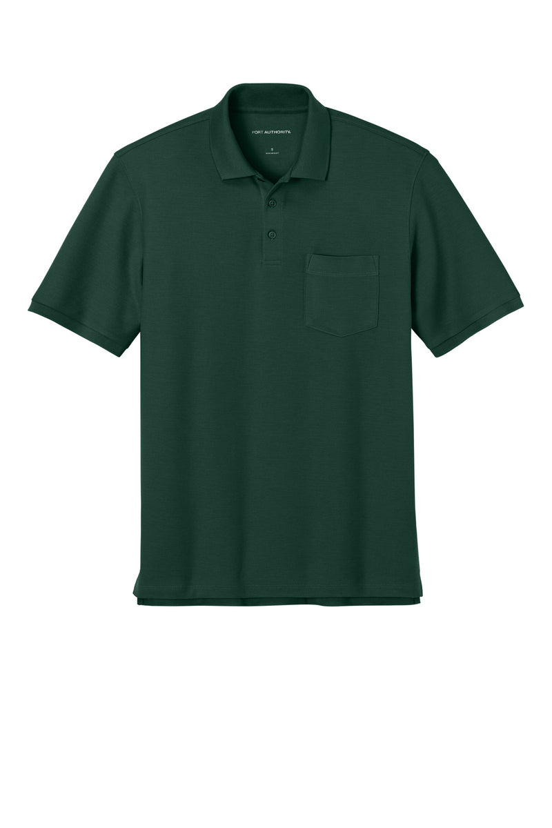 Port Authority Wearever Signature Pique Pocket Polo - Dark Green