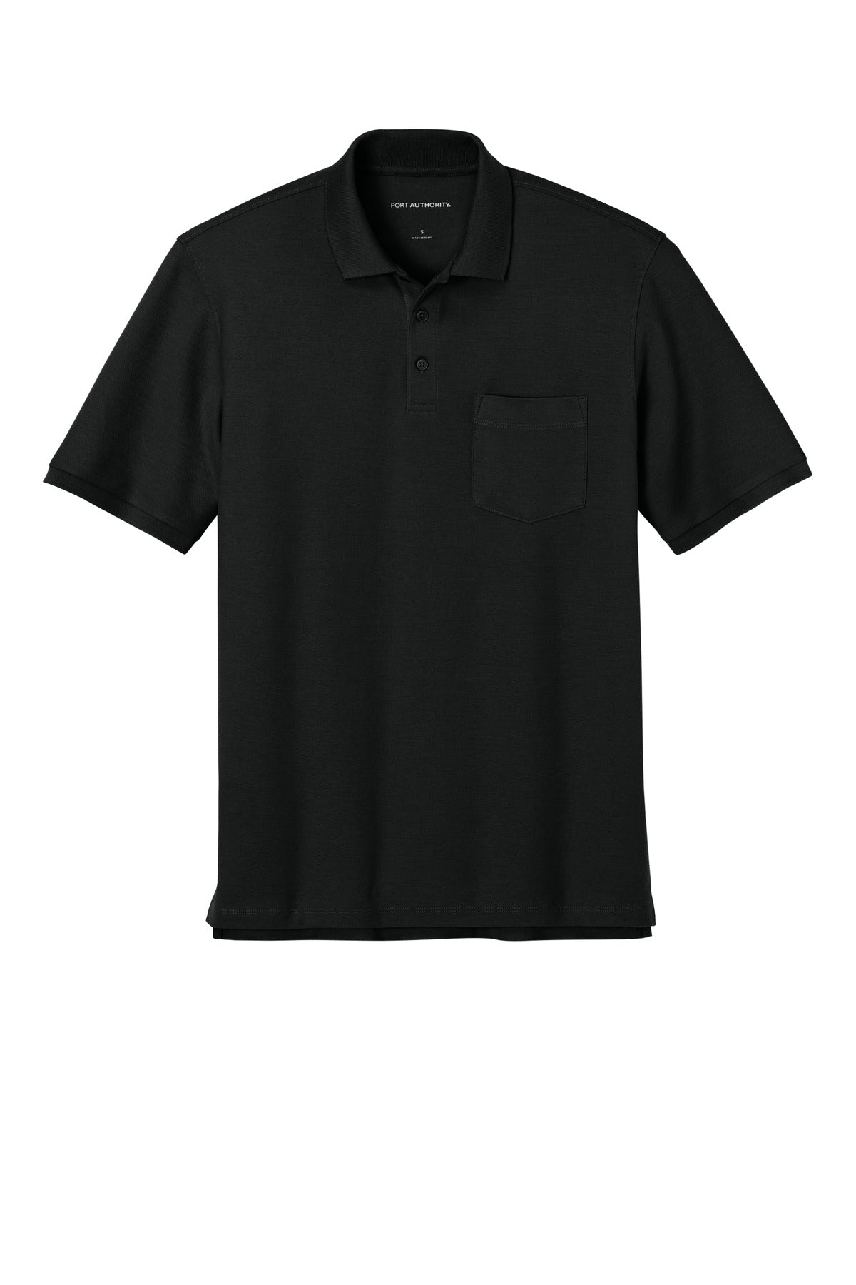 Port Authority Wearever Signature Pique Pocket Polo - Deep Black