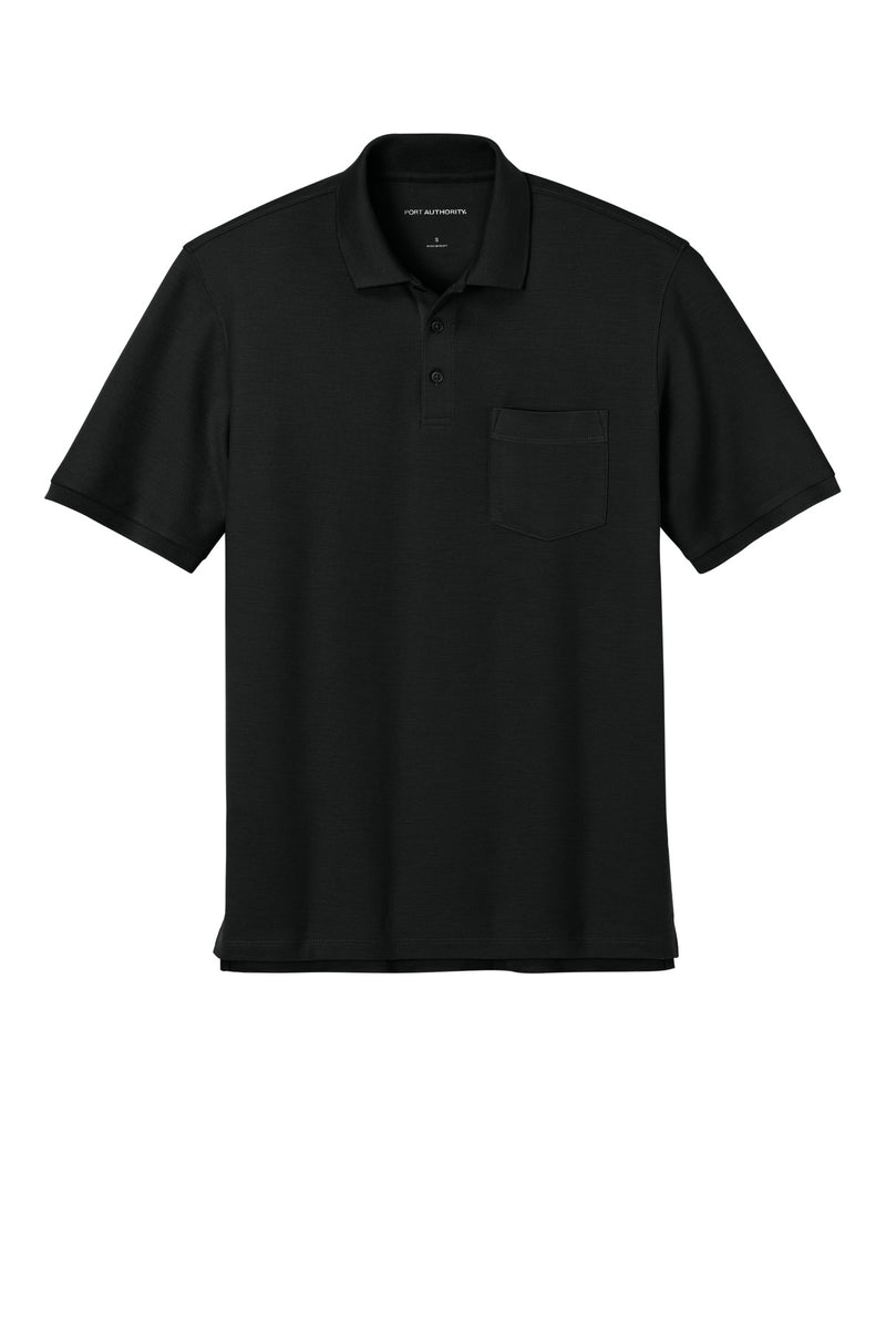 Port Authority Wearever Signature Pique Pocket Polo - Deep Black