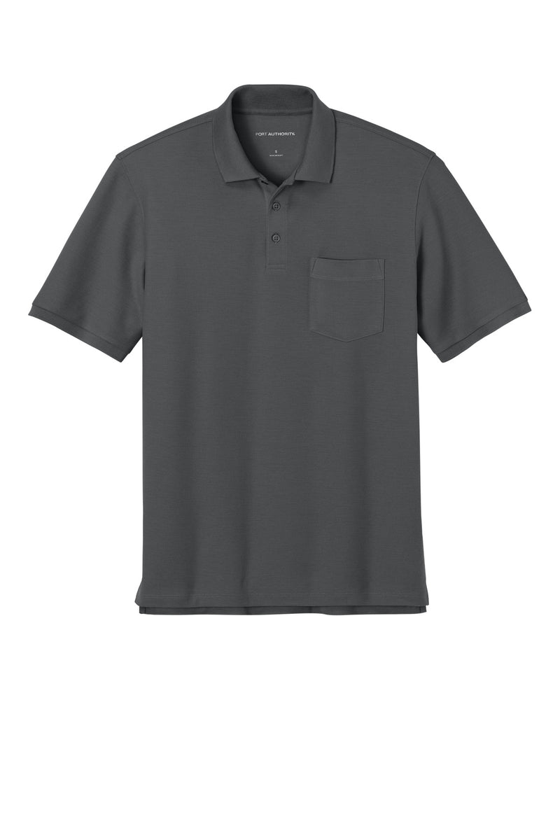 Port Authority Wearever Signature Pique Pocket Polo - Storm Grey
