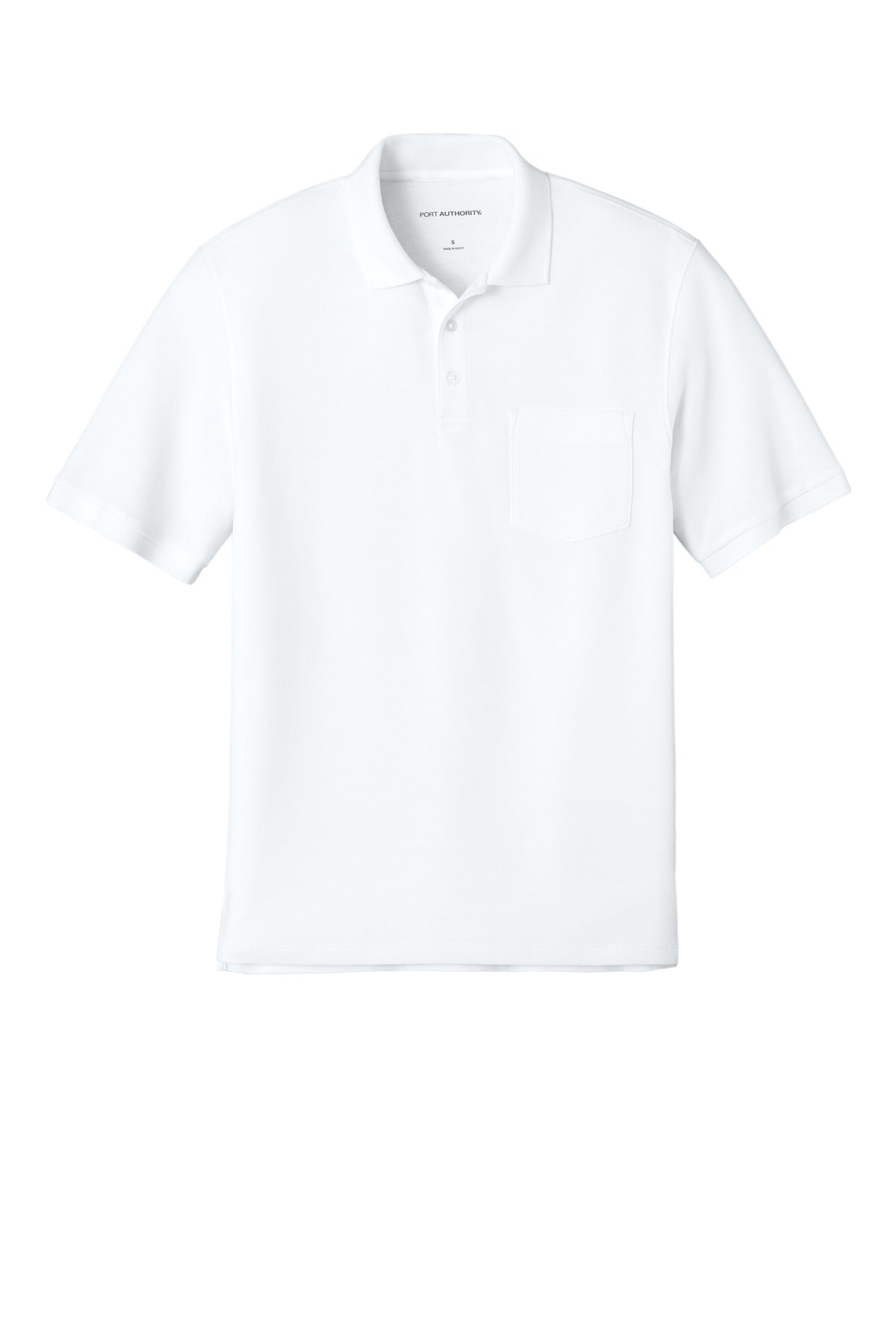 Port Authority Wearever Signature Pique Pocket Polo - White