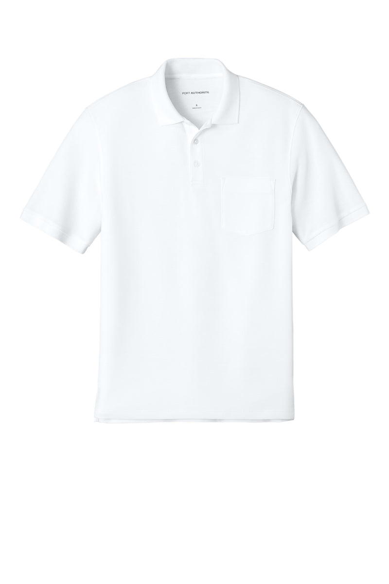 Port Authority Wearever Signature Pique Pocket Polo - White