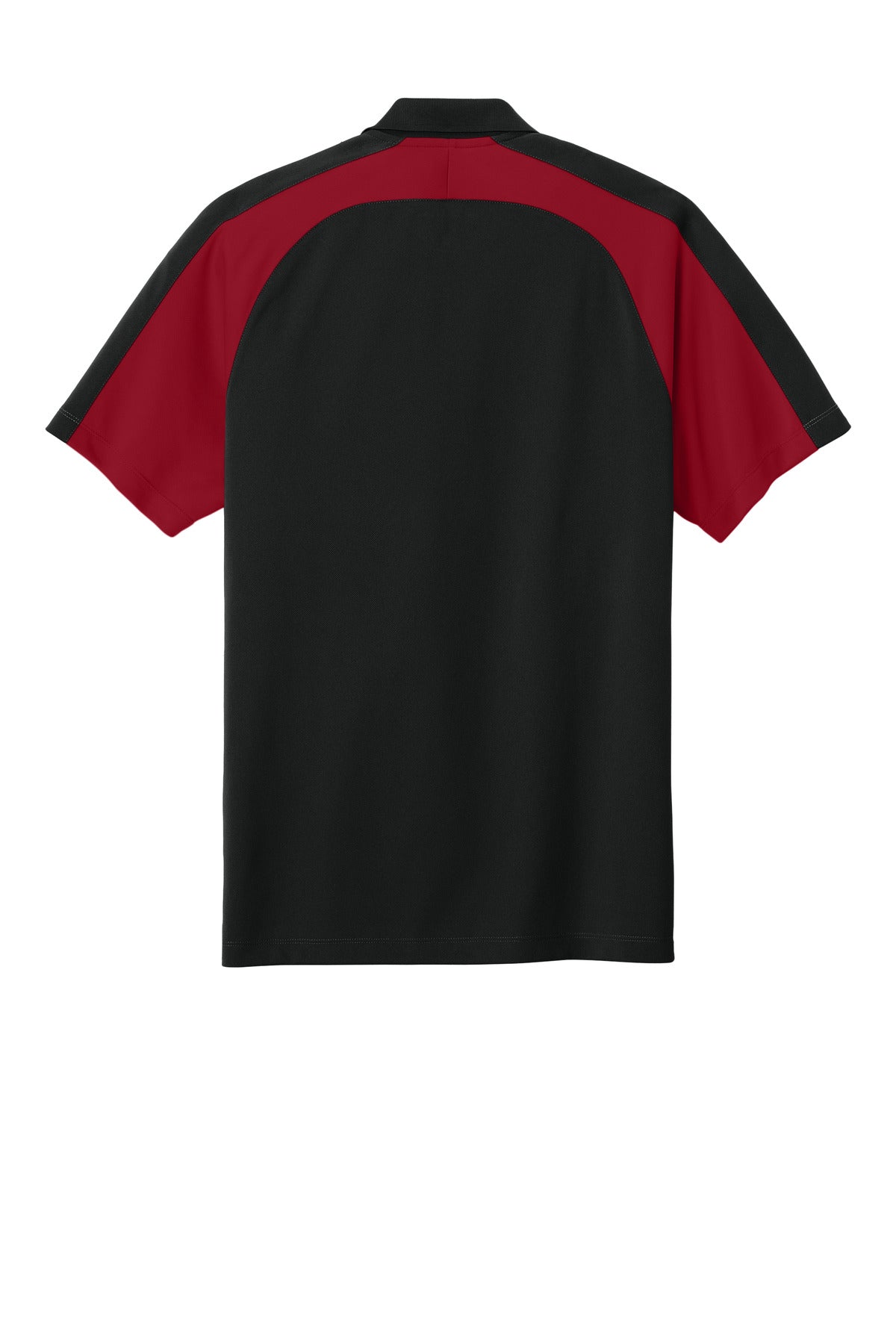 Port Authority Wearever Performance Pique Colorblock Polo - Deep Black/ Rich Red