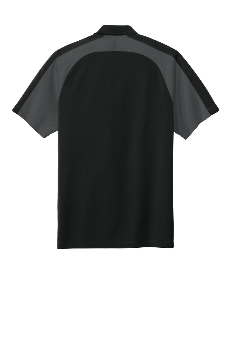 Port Authority Wearever Performance Pique Colorblock Polo - Deep Black/ Storm Grey