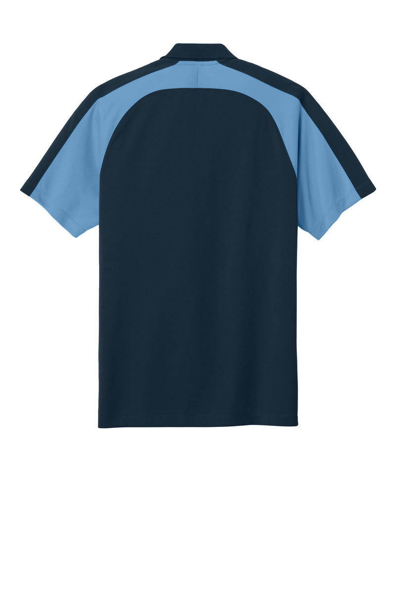 Port Authority Wearever Performance Pique Colorblock Polo - River Blue Navy/ Carolina Blue