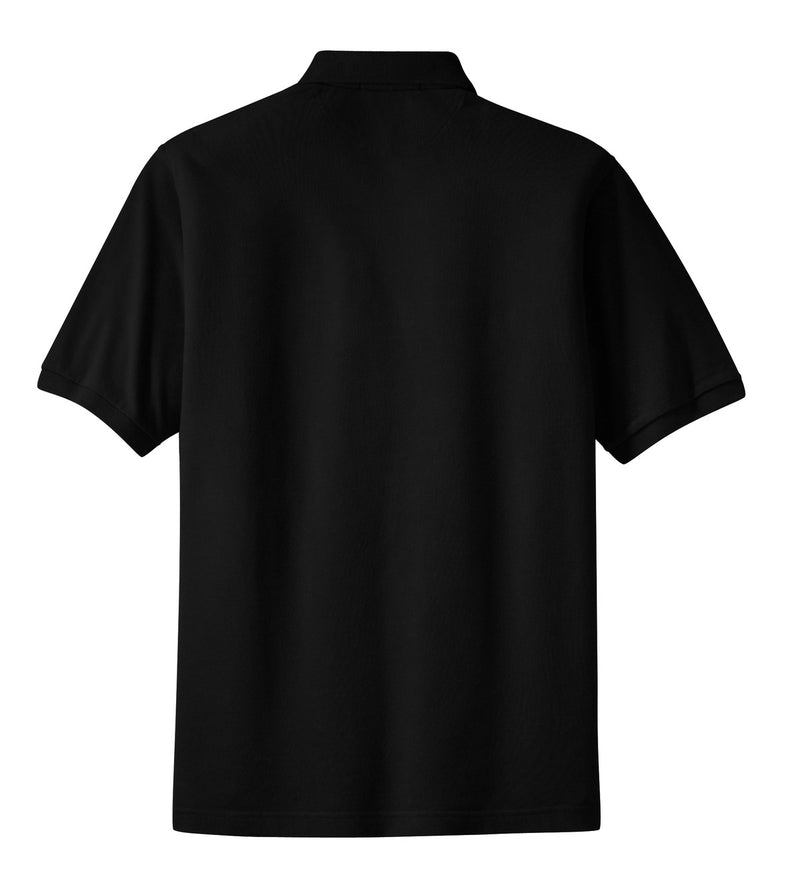 Port Authority Heavyweight Cotton Pique Polo with Pocket - Black