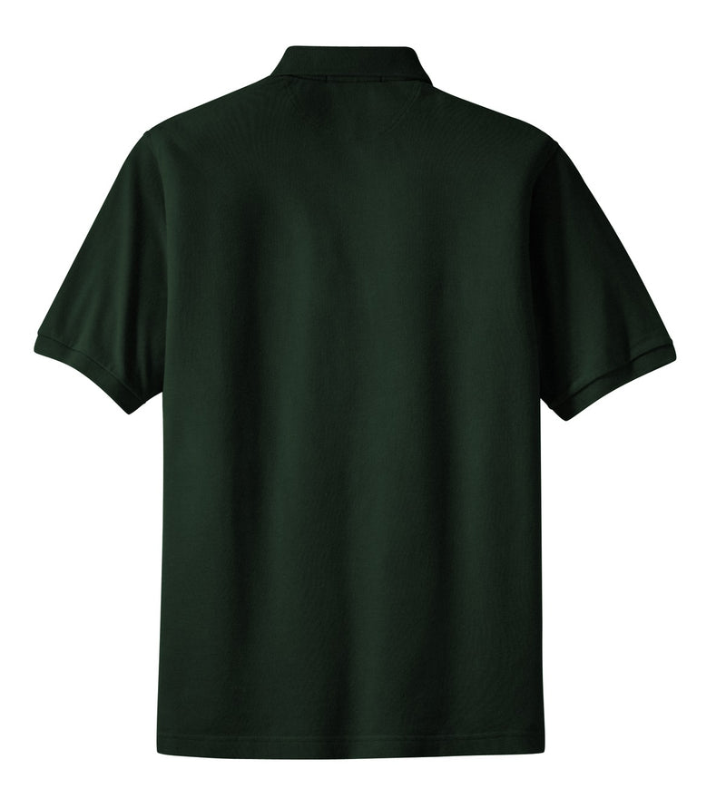 Port Authority Heavyweight Cotton Pique Polo with Pocket - Dark Green