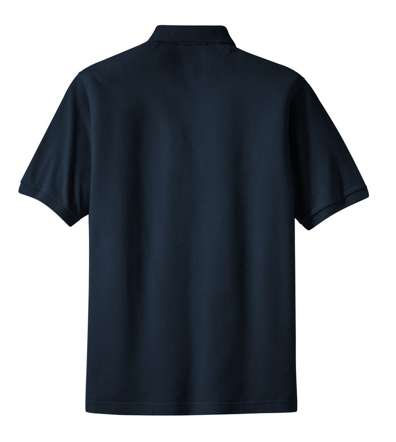 Port Authority Heavyweight Cotton Pique Polo with Pocket - Navy