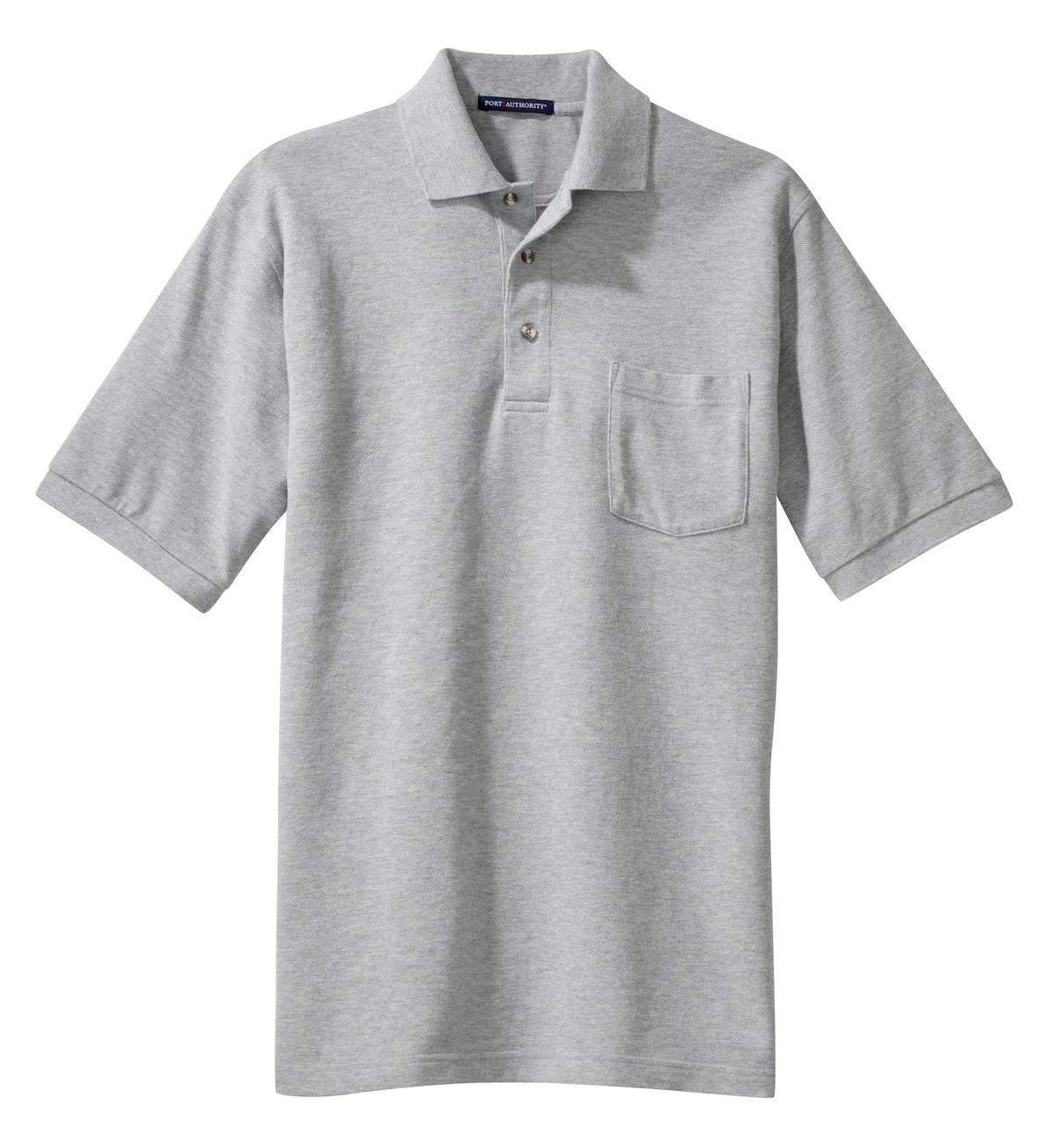 Port Authority Heavyweight Cotton Pique Polo with Pocket - Oxford