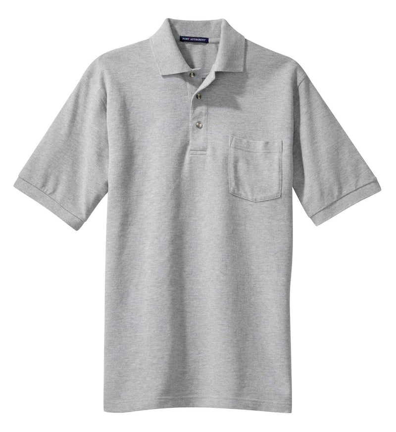 Port Authority Heavyweight Cotton Pique Polo with Pocket - Oxford