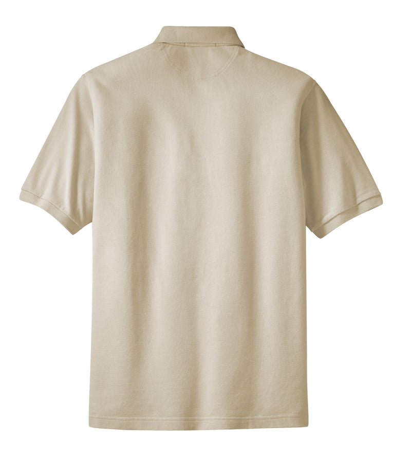 Port Authority Heavyweight Cotton Pique Polo with Pocket - Stone