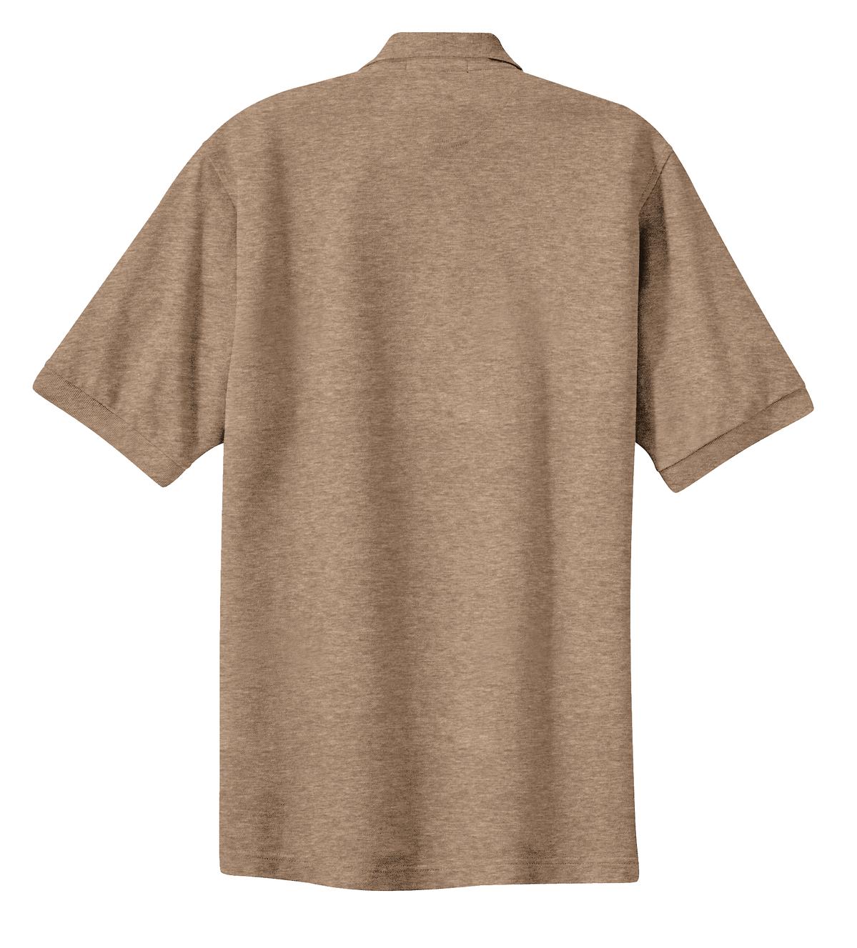 Port Authority Heavyweight Cotton Pique Polo - Khaki Heather