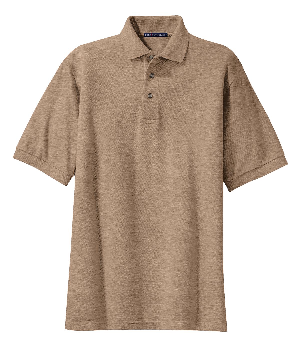 Port Authority Heavyweight Cotton Pique Polo - Khaki Heather
