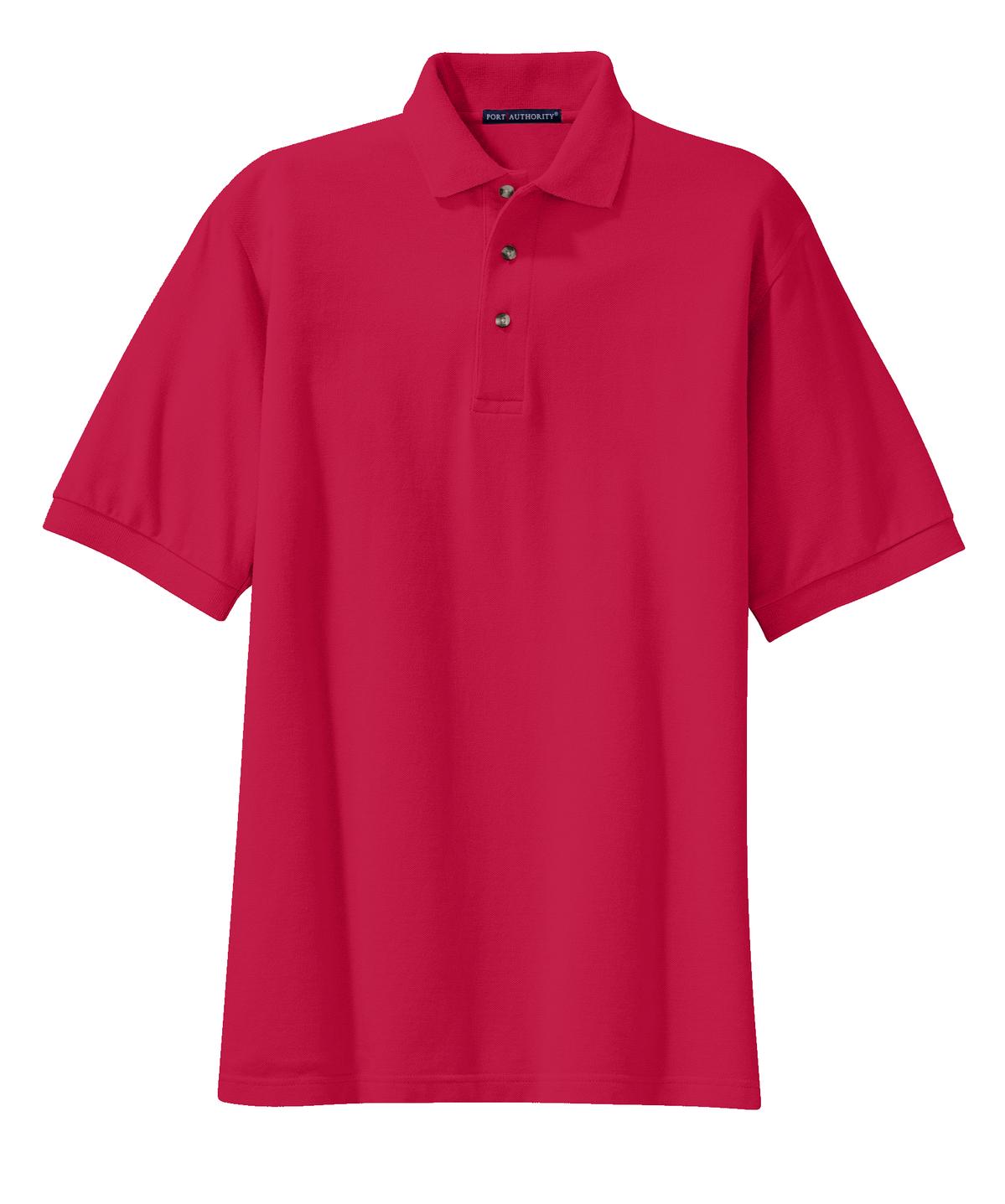 Port Authority Heavyweight Cotton Pique Polo - Red