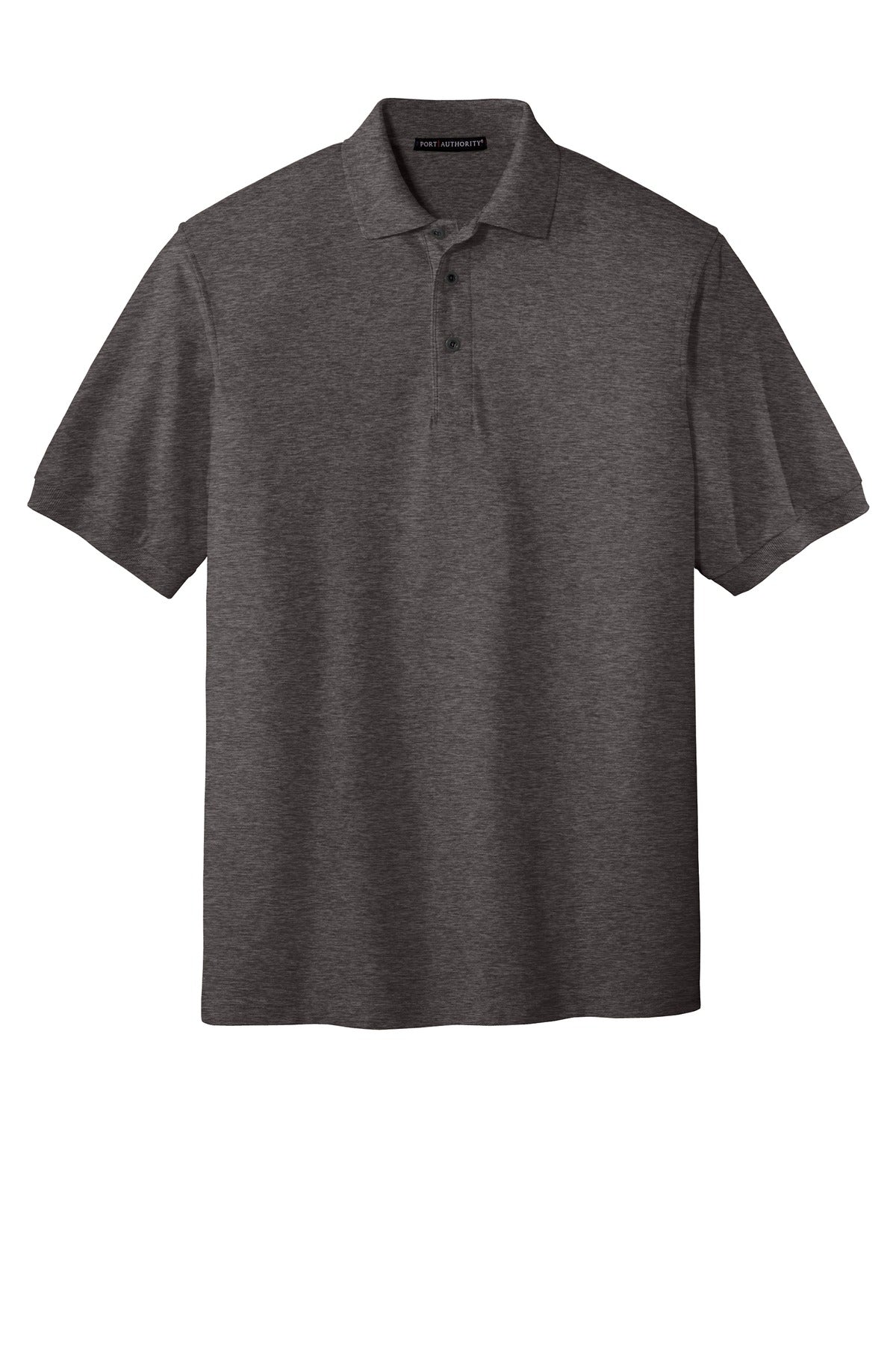 Port Authority Extended Size Silk Touch Polo - Charcoal Heather Grey