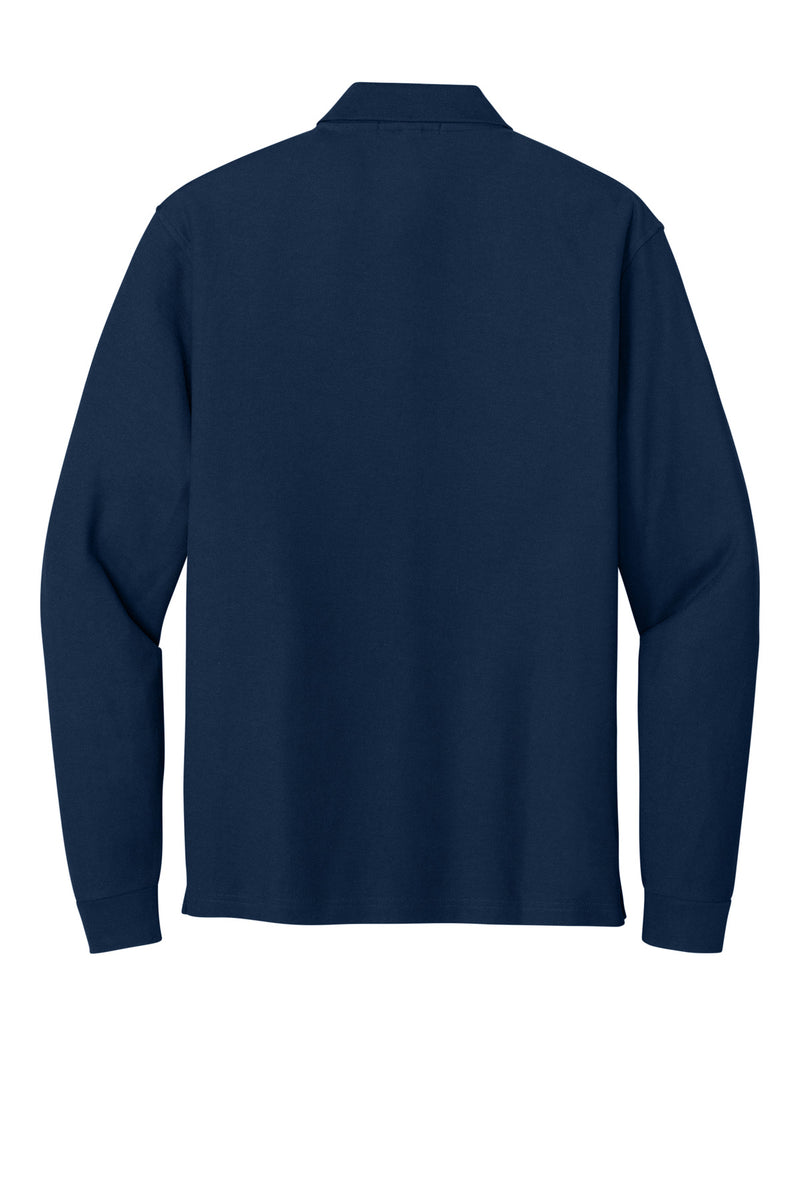 Port Authority Long Sleeve Silk Touch Polo with Pocket - Navy