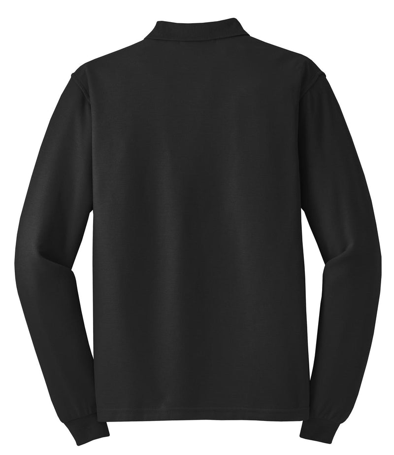 Port Authority Silk Touch Long Sleeve Polo - Black