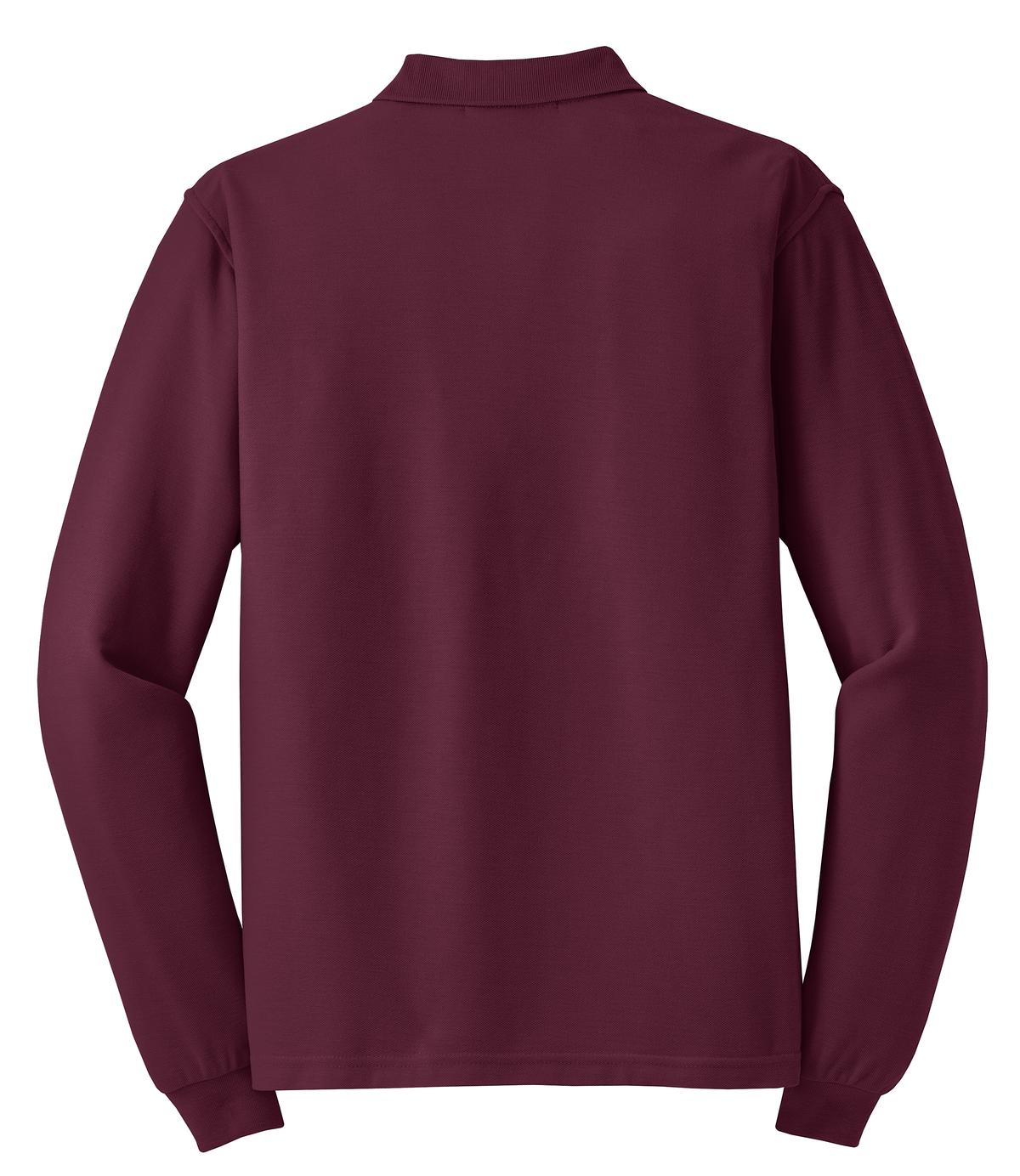 Port Authority Silk Touch Long Sleeve Polo - Burgundy