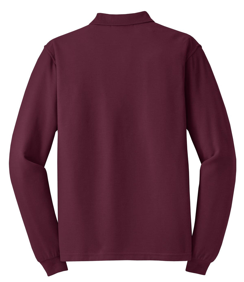 Port Authority Silk Touch Long Sleeve Polo - Burgundy