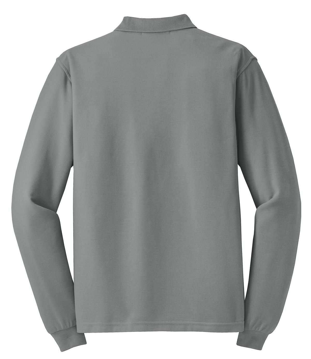 Port Authority Silk Touch Long Sleeve Polo - Cool Grey