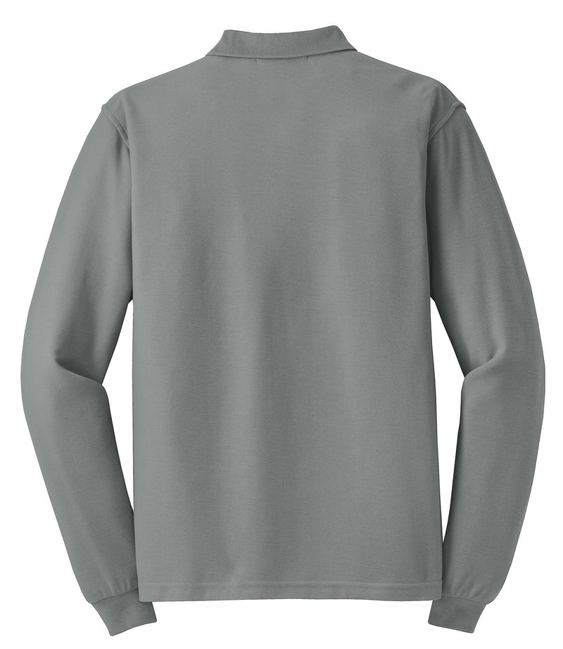 Port Authority Silk Touch Long Sleeve Polo - Cool Grey