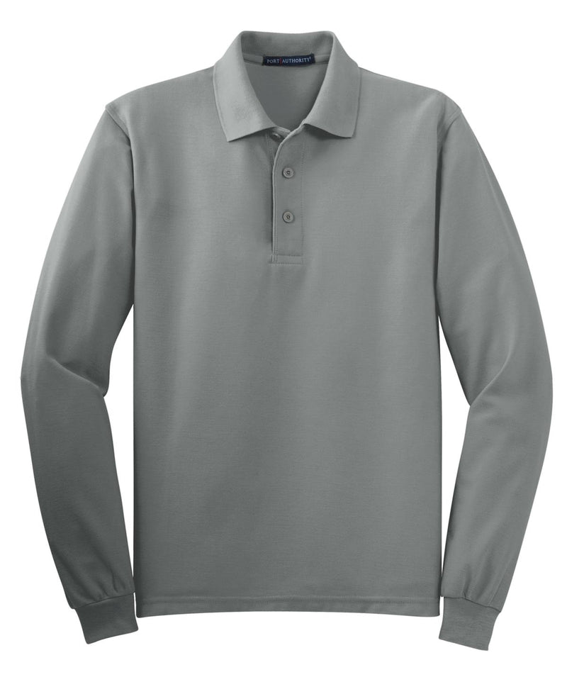 Port Authority Silk Touch Long Sleeve Polo - Cool Grey