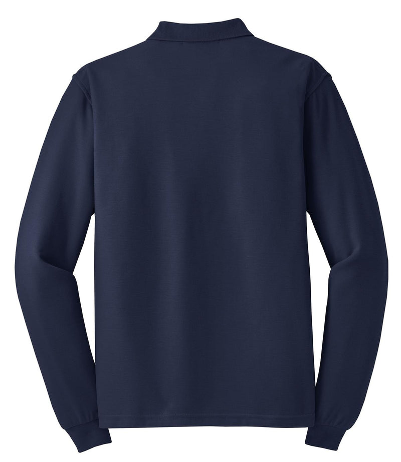 Port Authority Silk Touch Long Sleeve Polo - Navy