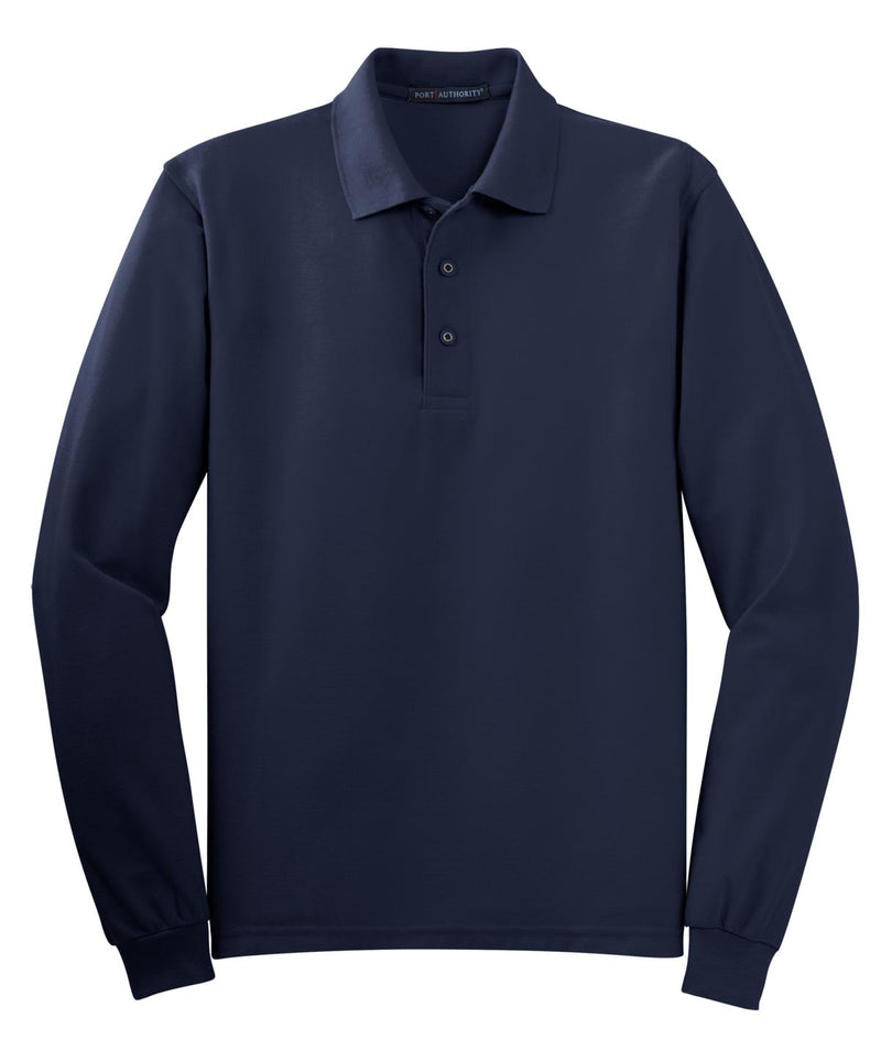 Port Authority Silk Touch Long Sleeve Polo - Navy