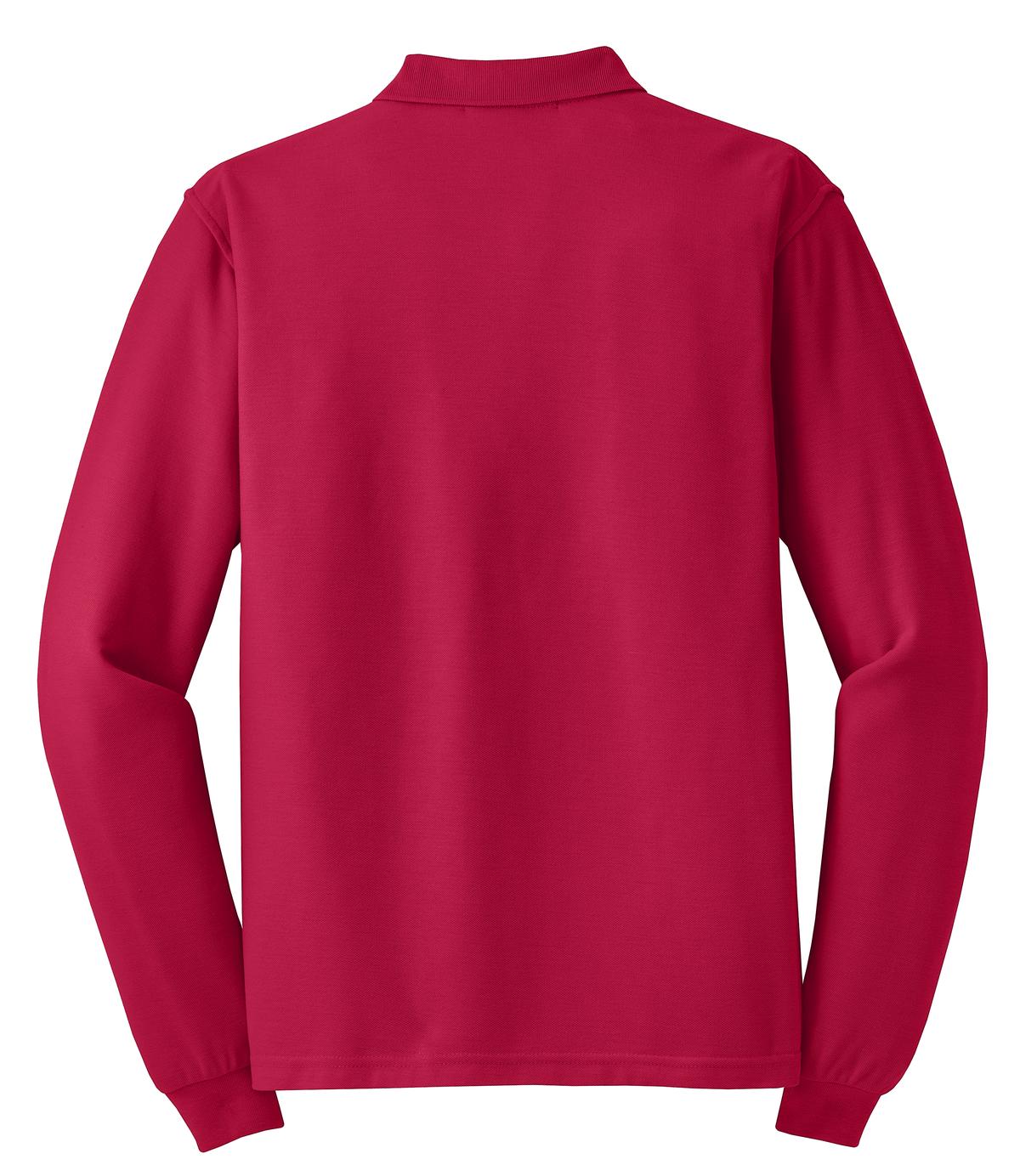 Port Authority Silk Touch Long Sleeve Polo - Red