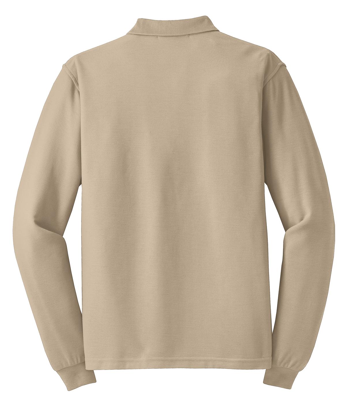 Port Authority Silk Touch Long Sleeve Polo - Stone