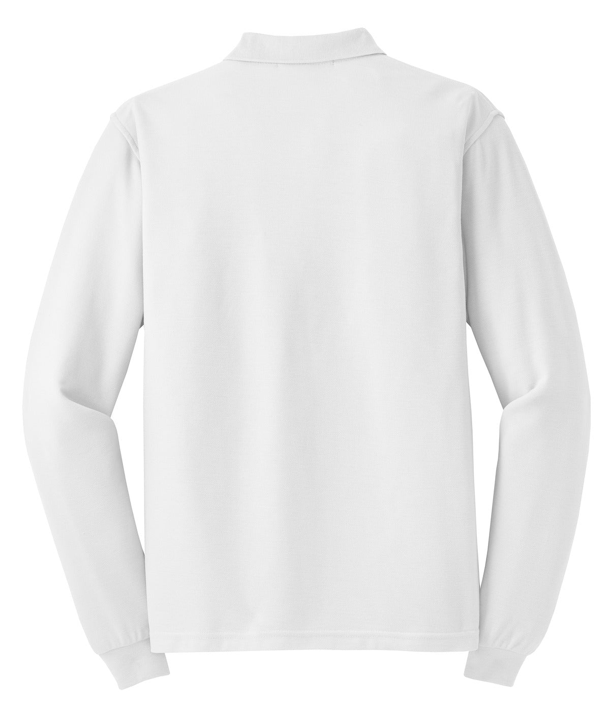 Port Authority Silk Touch Long Sleeve Polo - White