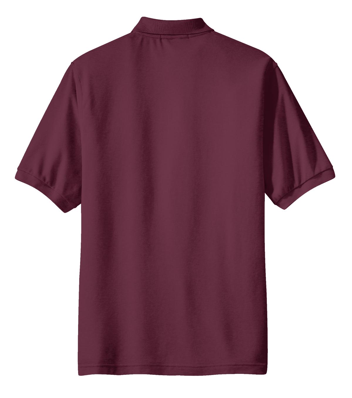 Port Authority Silk Touch Polo with Pocket - Burgundy