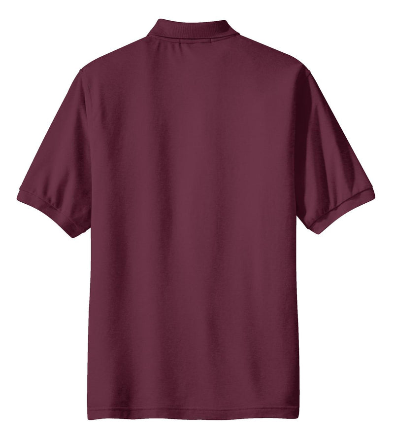 Port Authority Silk Touch Polo with Pocket - Burgundy