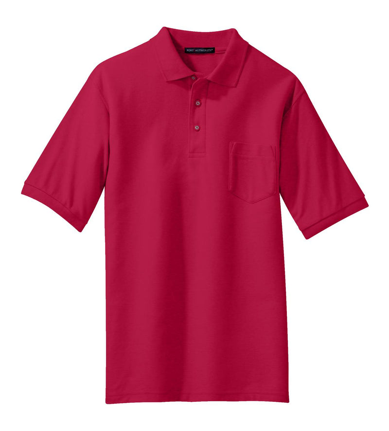 Port Authority Silk Touch Polo with Pocket - Red