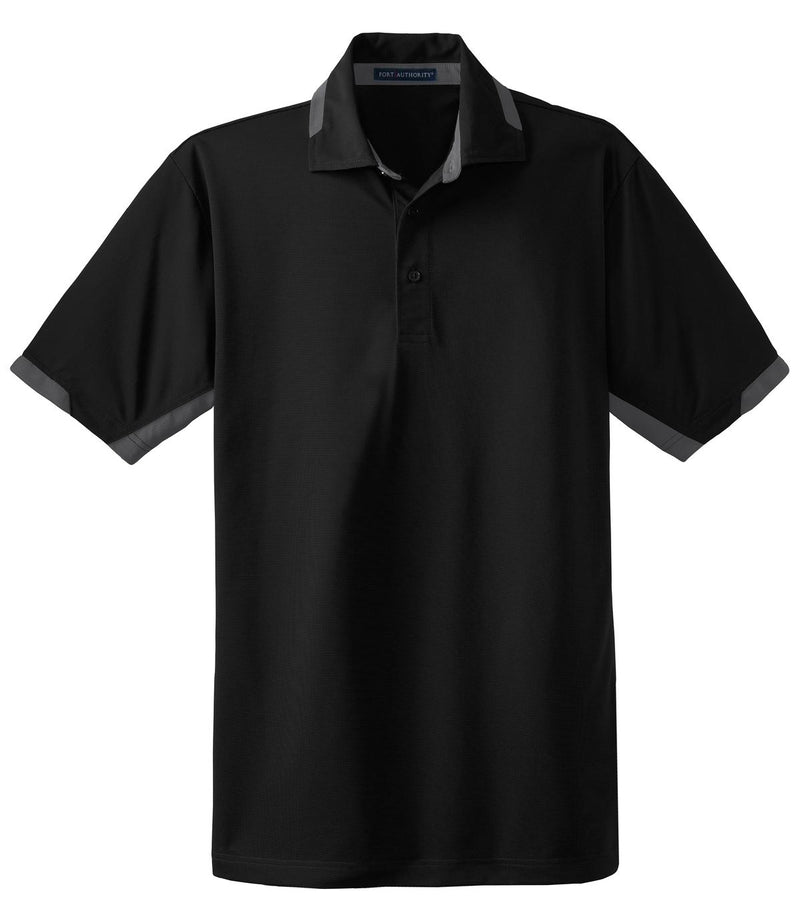 Port Authority Dry Zone Colorblock Ottoman Polo - Black/ Iron Grey