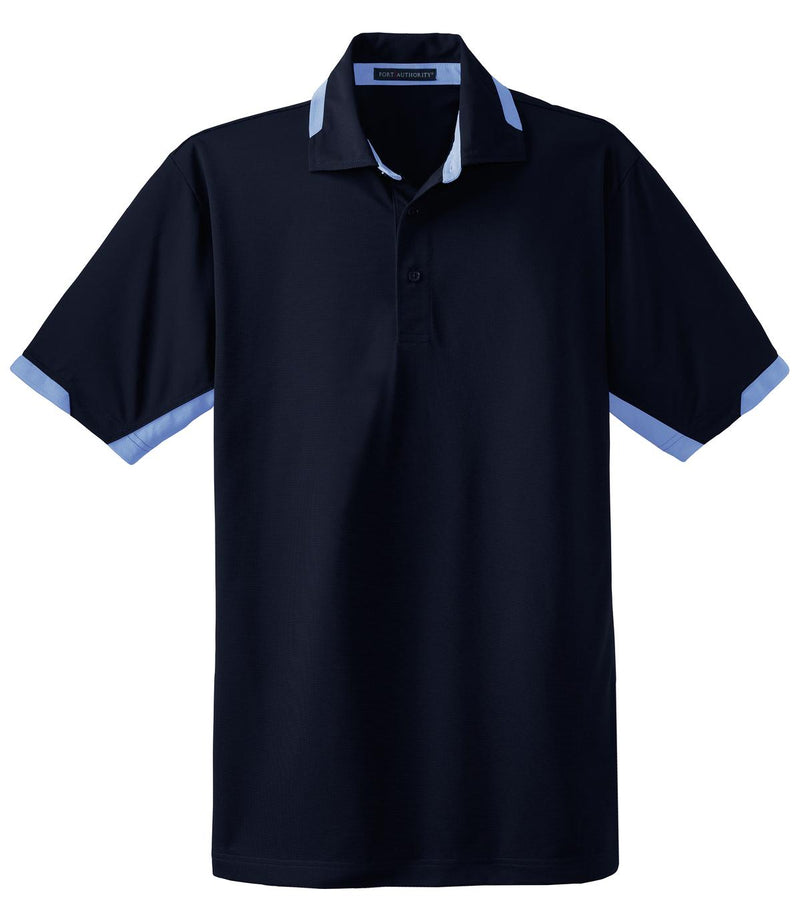Port Authority Dry Zone Colorblock Ottoman Polo - Navy/ Blue Lake