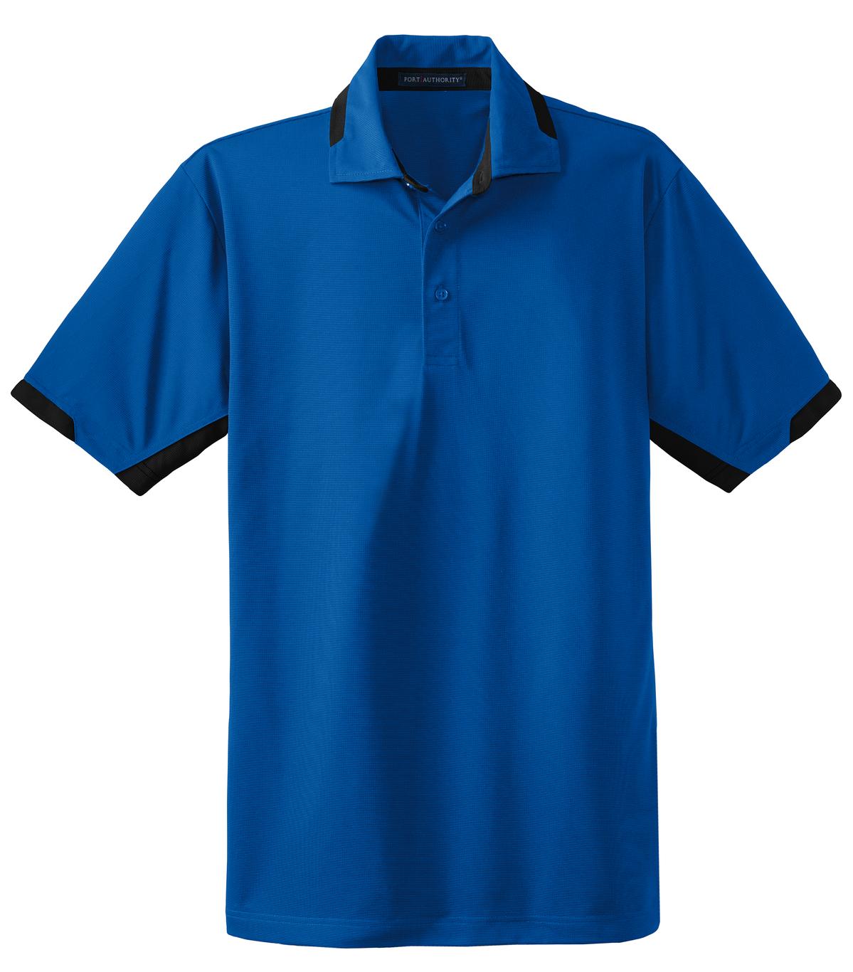 Port Authority Dry Zone Colorblock Ottoman Polo - Royal/ Black