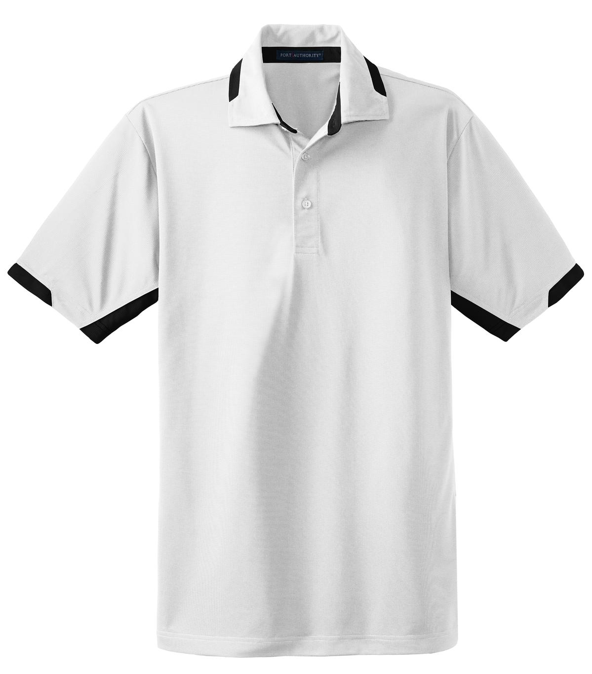 Port Authority Dry Zone Colorblock Ottoman Polo - White/ Black