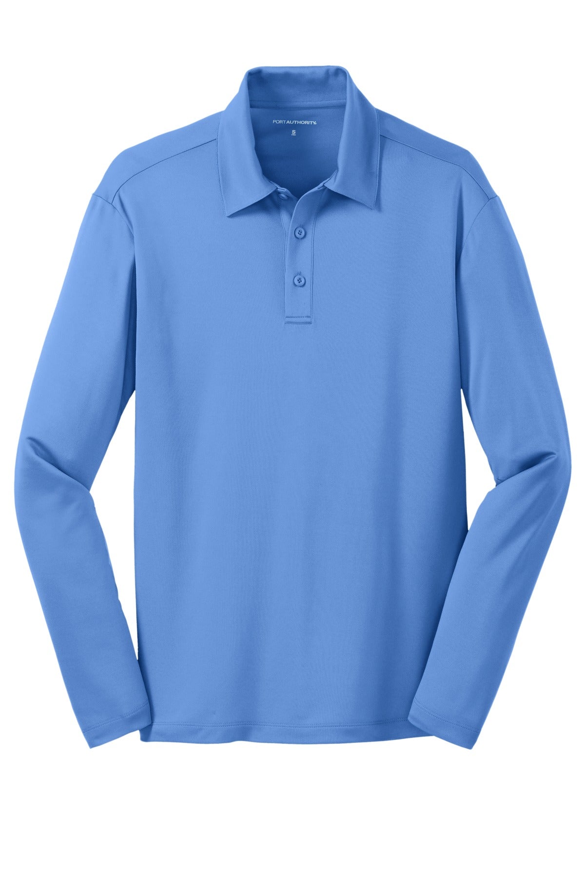 Port Authority Silk Touch Performance Long Sleeve Polo - Carolina Blue