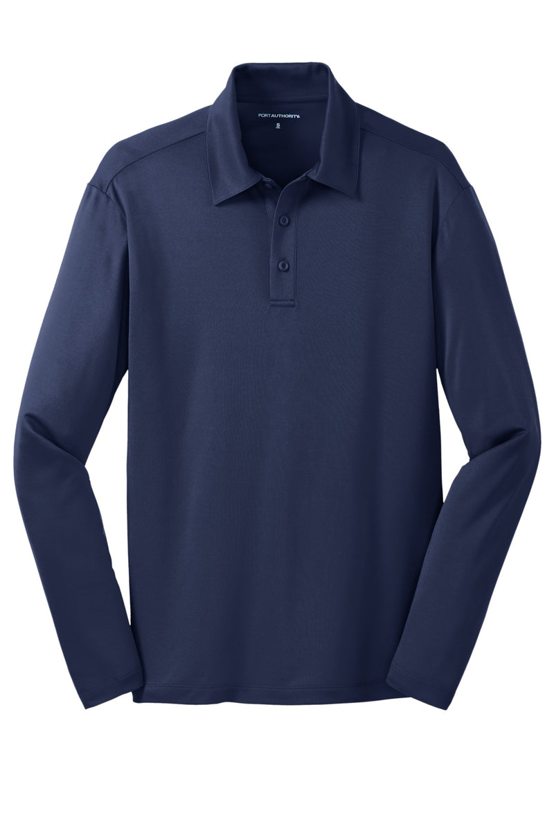 Port Authority Silk Touch Performance Long Sleeve Polo - Navy